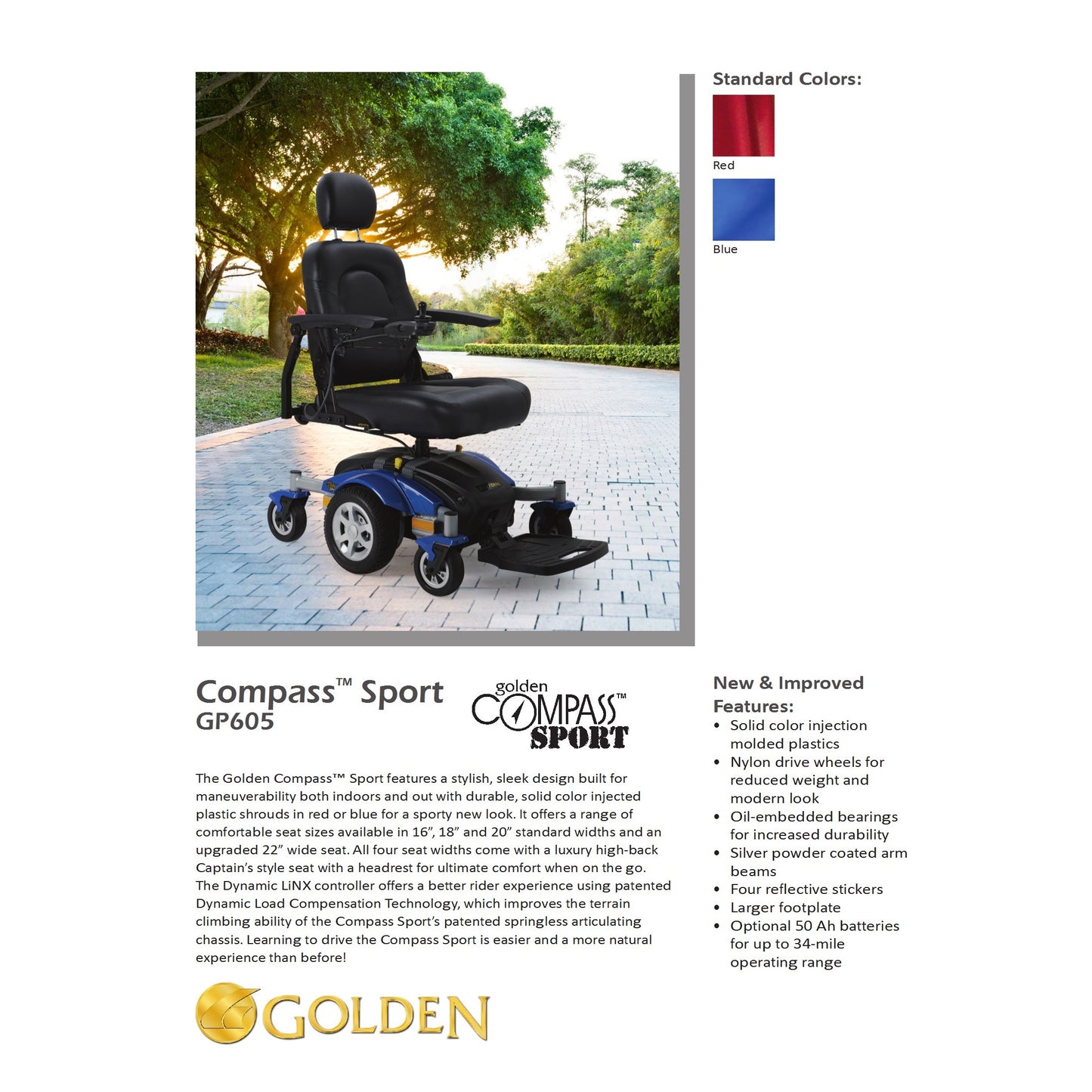 Golden Technologies - Compass Sport - Power Wheelchair - GP605